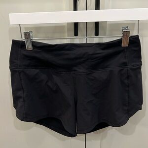 Lululemon Speed Up Black running shorts, size 4